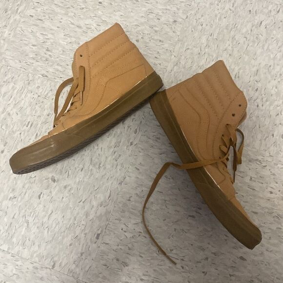 Men’s Vans off the wall skateboard shoes high top tan color size 10 - Picture 2 of 7